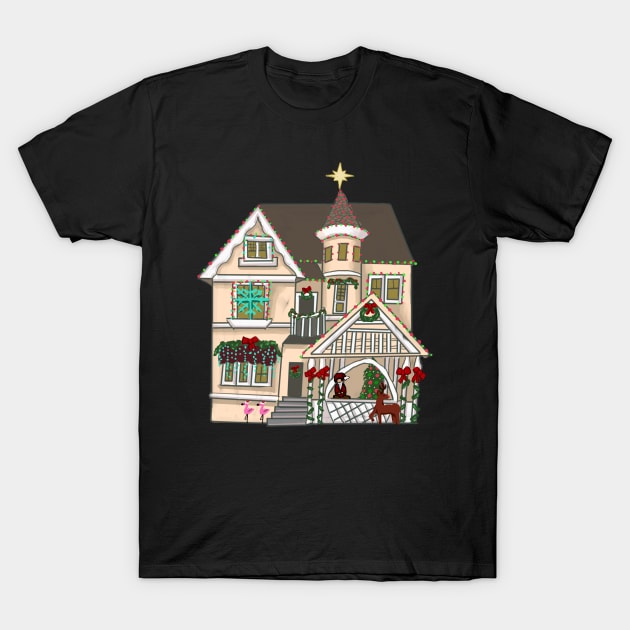 Southern Christmas House T-Shirt by BrittaniRose